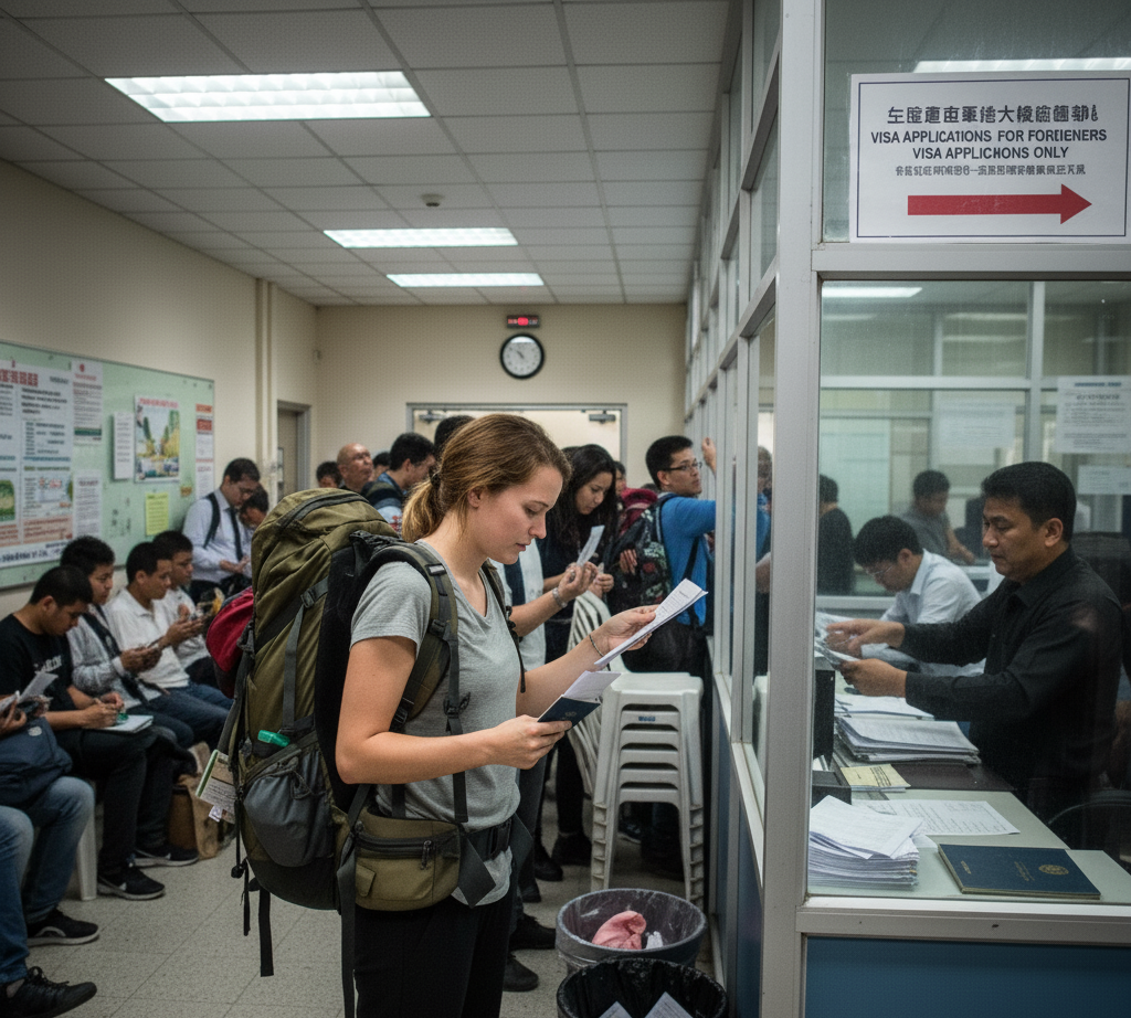 Tourist Getting a Visa